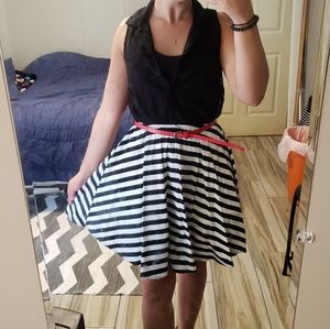Black and white stripe dress